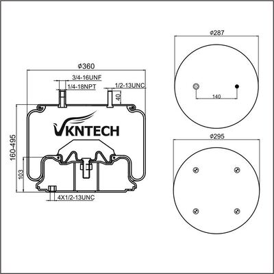 TRAILER AIR SPRING SAF 3.229.0030.00  Contitech 912NP01  Firestone W01-M58-8502 1T19F-14/L-14 REPLACE BY VKNTECH 1K8502