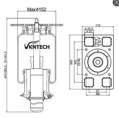 SPRZĘŻYNA POWIETRZNA KABINY INTERNATIONAL 3806428C91 ZASTĄPIONA PRZEZ 1S3050 INTERNATIONAL 3806428C91