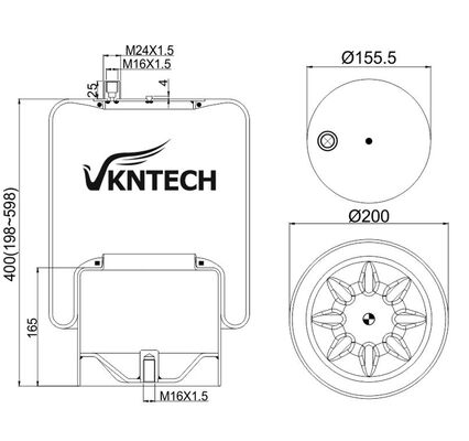 SPRĘŻYNA POWIETRZNA DO CIĘŻARÓWKI MERCEDES BENZ A 942.320.51.21 Contitech 4390NP24 ZAMIENNIK VKNTECH 1K4124 MERCEDES BENZ A 942.320.51.21 Contitech 4390NP24
