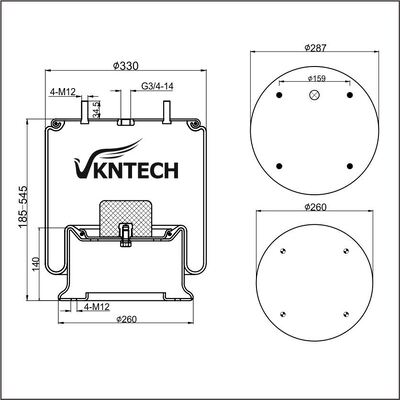 /Wywieszenie /Hendrickson AM136346 Firestone W01-358-6346 /Zastąpienie przez VKNTECH 1K6346