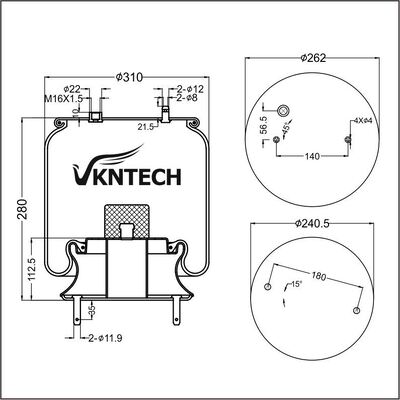 /SPRING AIR SCANIA 1726237 1K15VPR-3 /Zastąpienie przez VKNTECH 1K6237